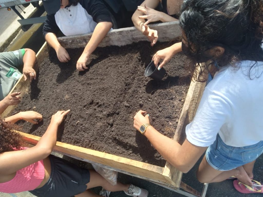 Alunos da oficina de Horticultura aprenderam a plantar alimentos de forma saudável